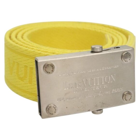 LOUIS VUITTON Ceinture Bengal Belt Cotton 42.1"" Yellow - Picture 1 of 11